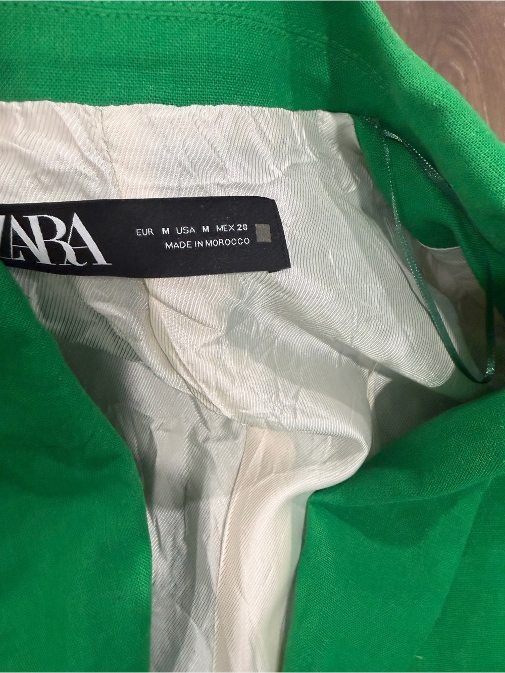 Zara Vibrant Green Open-Front Blazer Jacket - Picture 5 of 9